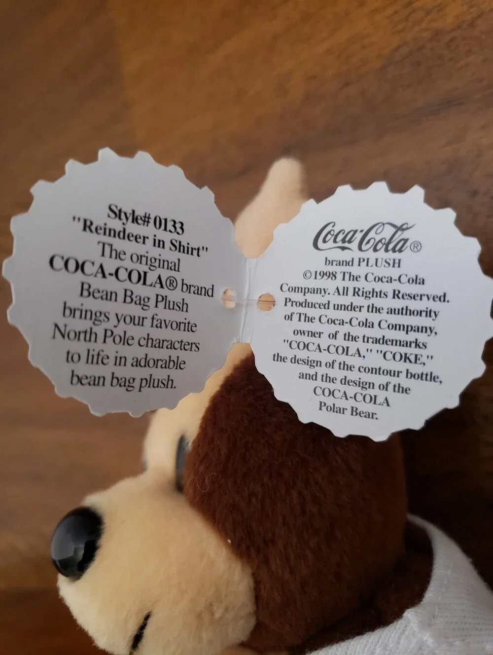 Coca Cola Bean Bag Plush Reindeer
